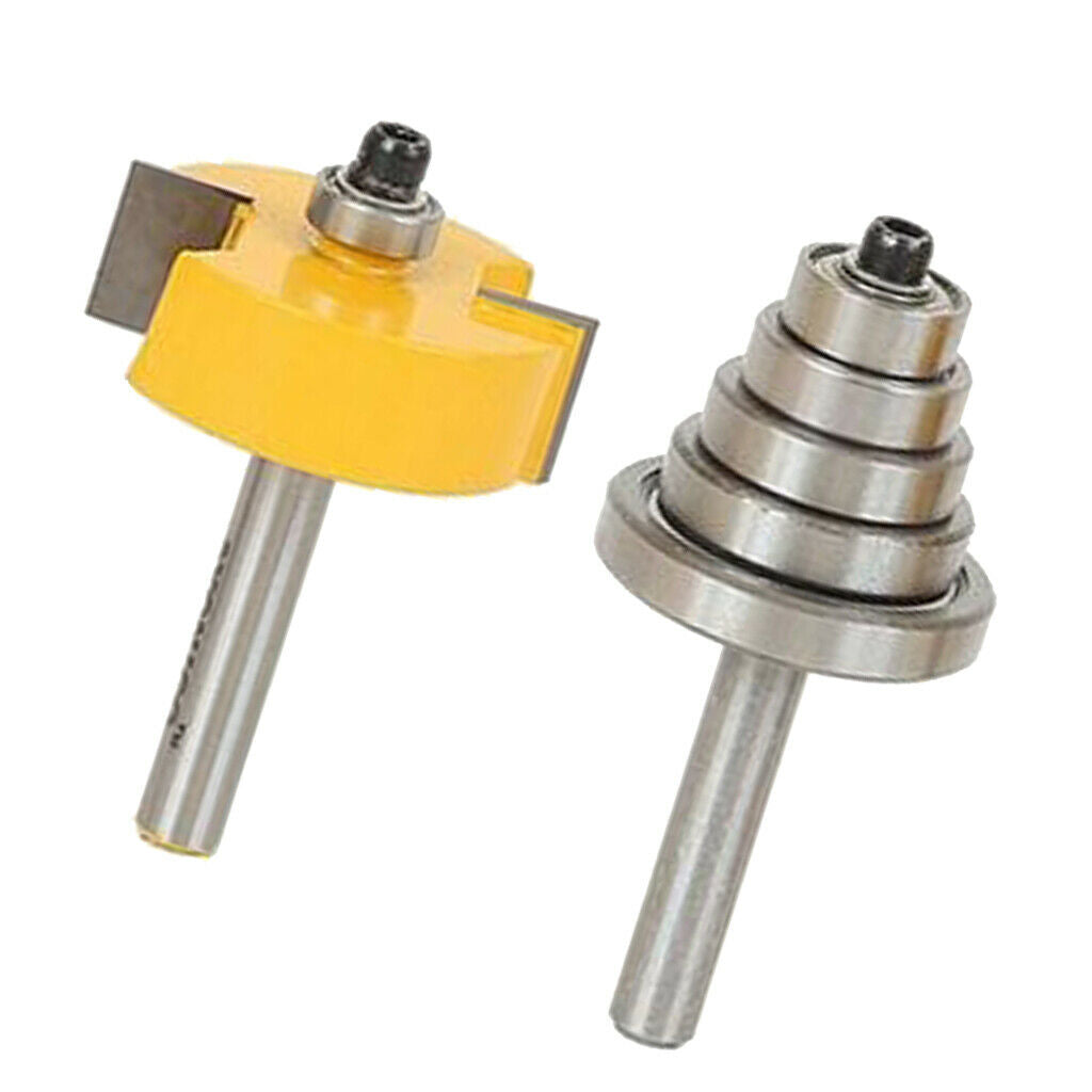 1/4 Inch Multi Rabbet Carbide Router Bit Kit Rabbeting Bits Set Cut Tool