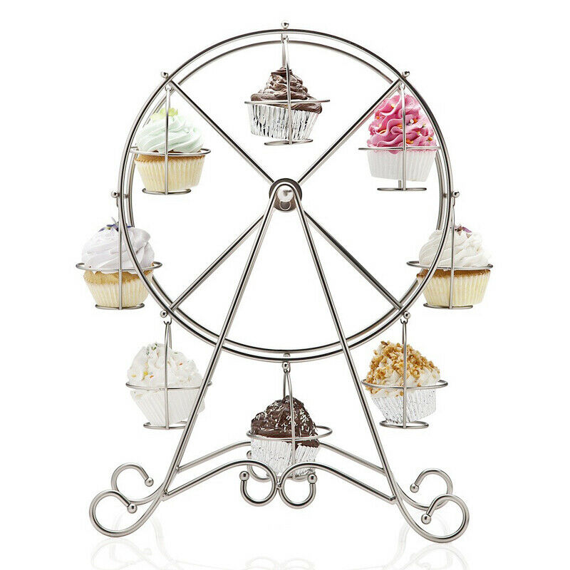 Unique 8-Cup Stainless Steel Rotating Ferris Wheel Cupcake Stand