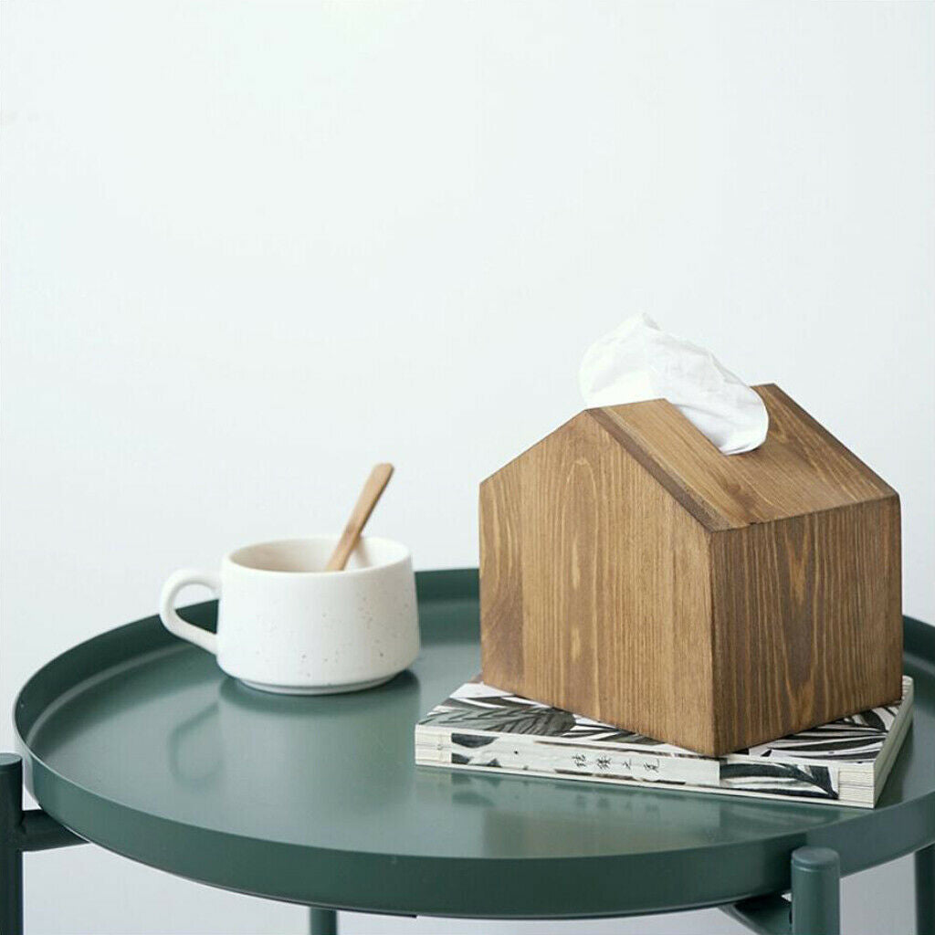 Wooden Tissue Box Cover Home Car Office Paper Napkin Holder Case Coffee