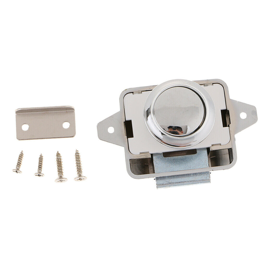Push Button Latch Catch Lock For RV Boat Drawer Cupboard Cabinet Door Sliver