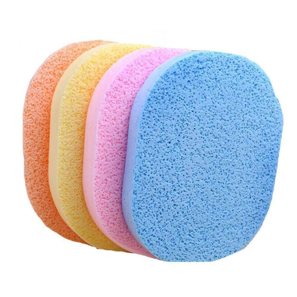 5* Portable Facial Wash Pad Makeup Remover Cleaning Sponge Puff Exfoliator Scrub