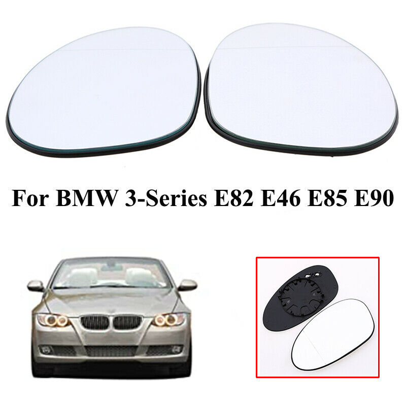 Pair Door Side Mirror Glass Clear Heated for BMW 3-Series E82 E46 E85 E90 E91 M3