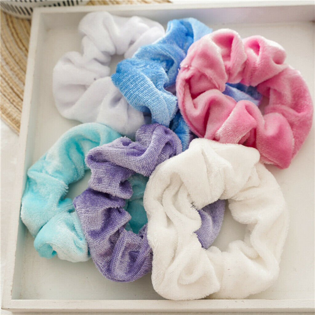 12 Pieces of Velvet Hair Ties, Pigtail Ties, Pigtail Ties, Soft, Comfortable