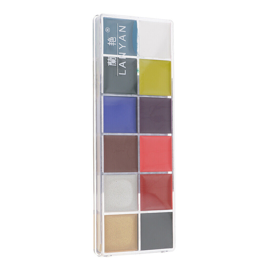12 Colors Face Body Art Paint Make Up Palette for Party Halloween Fancy Dress