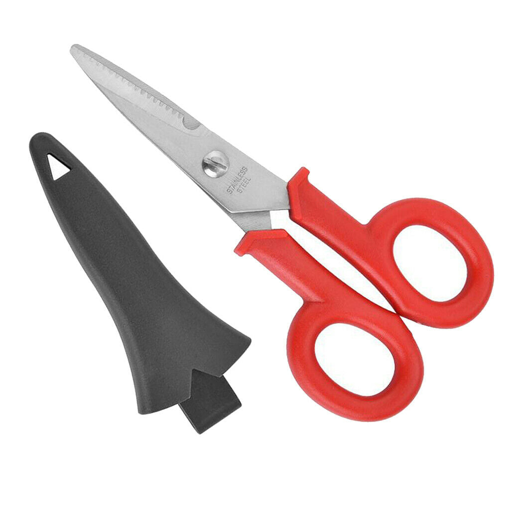 Electrical Scissors Cut Crimpper for Cables Tool w/ Cover 14.5x7.5cm, Red