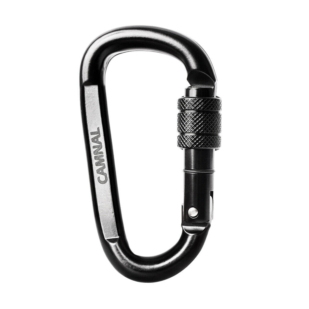 External Screw Lock Carabiner Climbing Hook Shaped D 30 Kn En