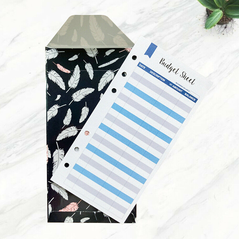 12PCS Cash Envelope Budget Wallet Receipt Organizer Saving Deposit Vertical Case