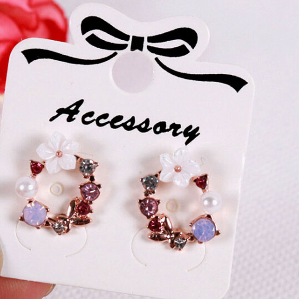 100* Jewelry display card ear studs earrings packing hang tag rectangle h.l8