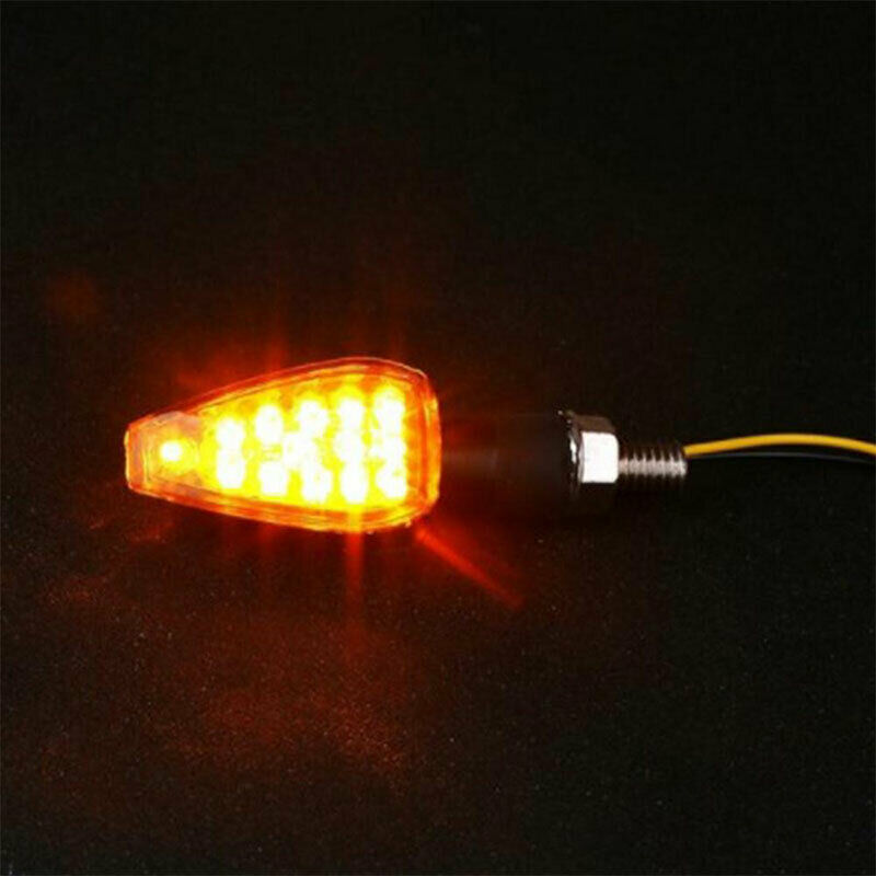 2pcs Spear Black Bulb Indicators Front & Rear Motorbike Motorcycle (Amber Le LQ