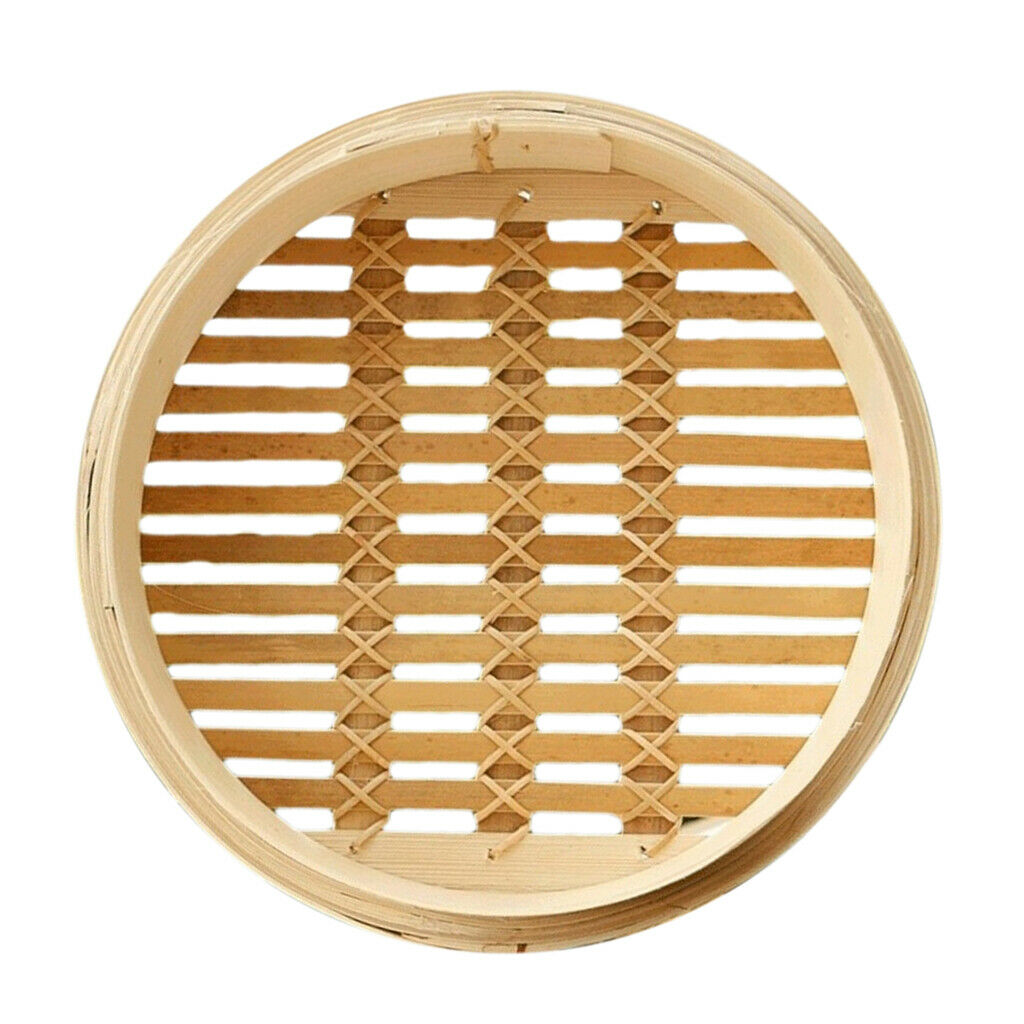 2PCS Chinese Handmade Bamboo Steamer Basket Classic Rice Meat Steamer 26cm