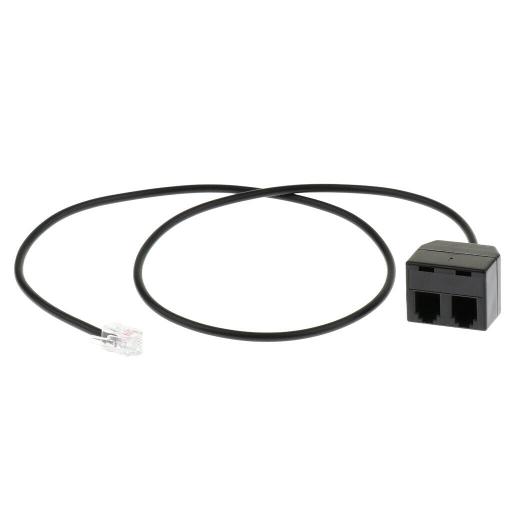 2X Premium RJ9 Male to 2 Female 4P4C Splitter Adapter Extension Cable