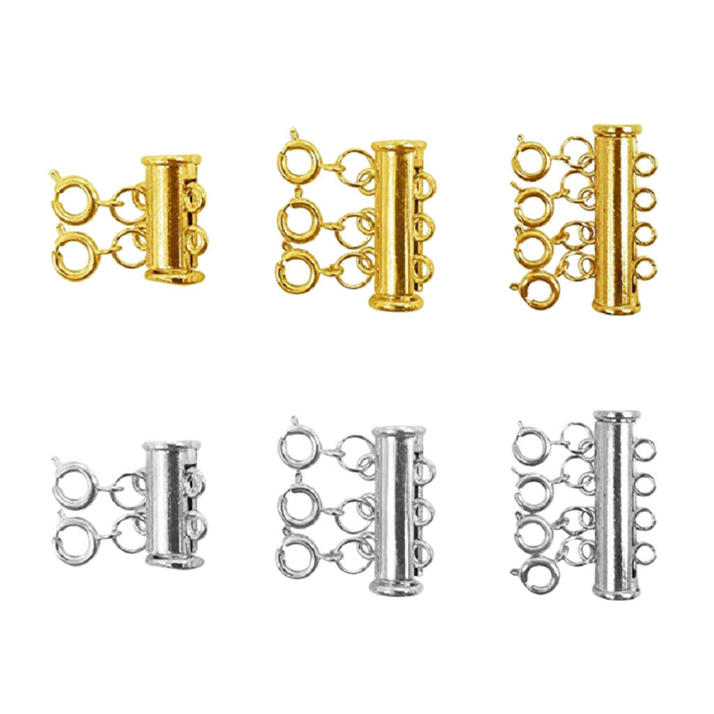 6x Multi-strand Magnetic Slide Lock Clasps Connectors for DIY Components