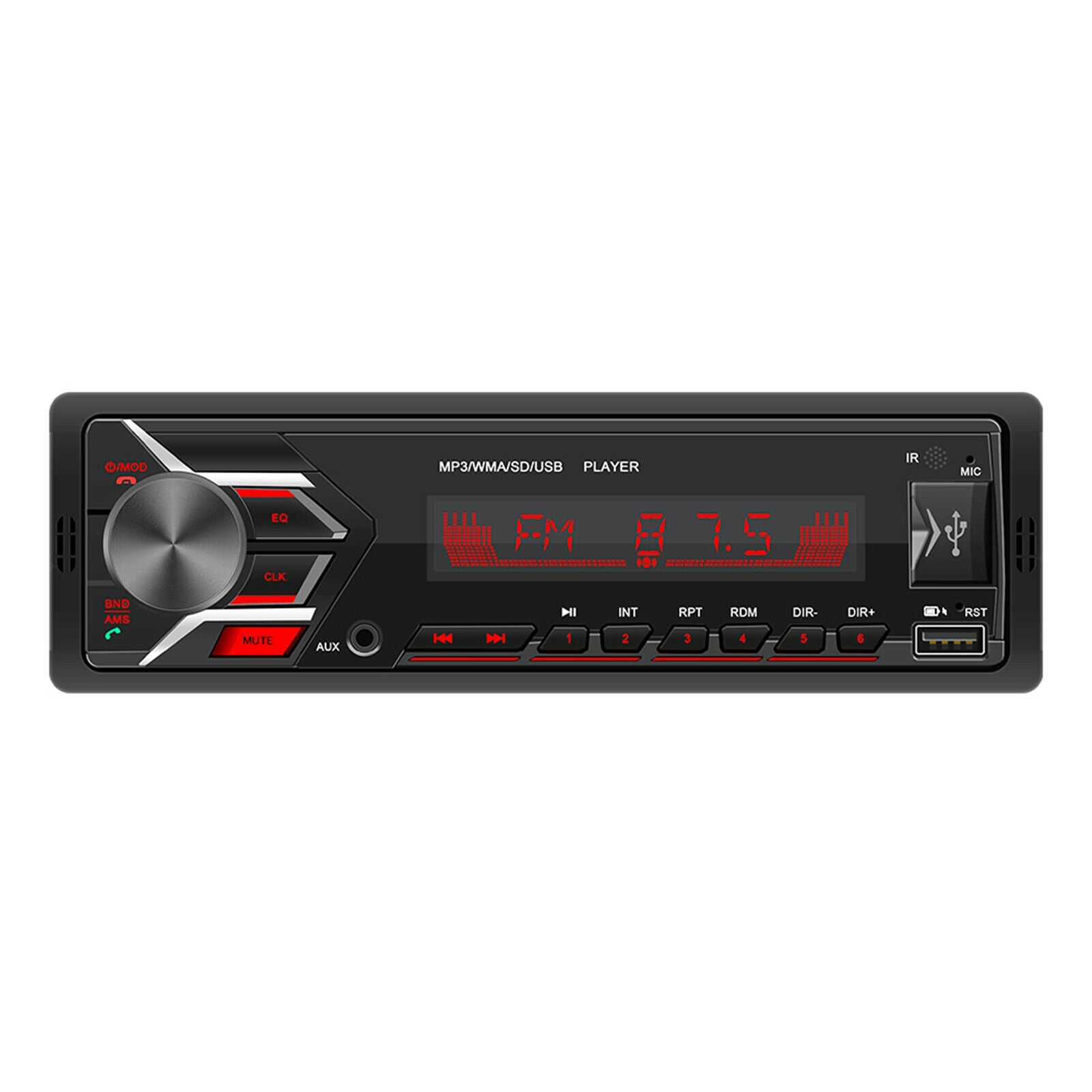 Single Din Bluetooth Car Stereo MP3 Player Media Receiver Wireless 7 Color