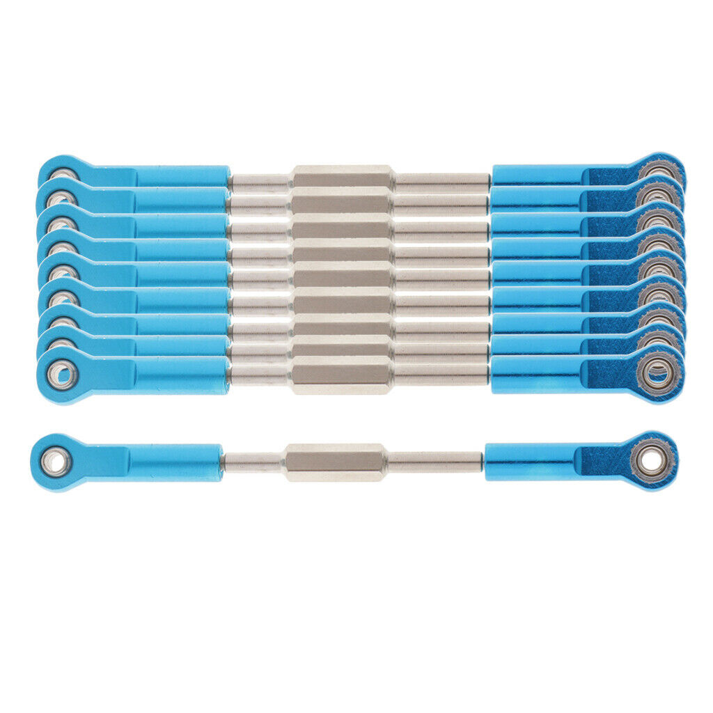 10 Pieces Aluminum Steering Linkage Pulling Rod for 1:10 RC Car DIY Parts