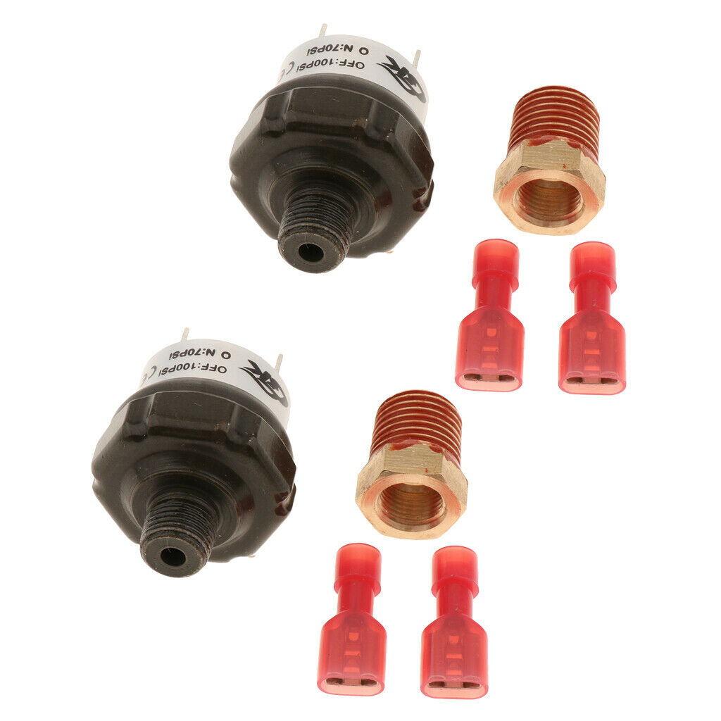 2pcs Heavy Duty Metal 70-100 PSI Air Pressure Control Switches Control Valve
