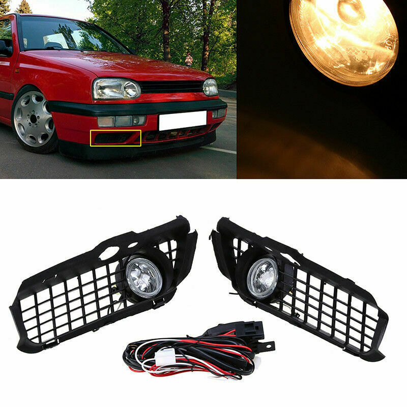 Bumper Fog Light Lamp Grille Cover New Protect For VW MK3 Golf Jetta Cabrio Only