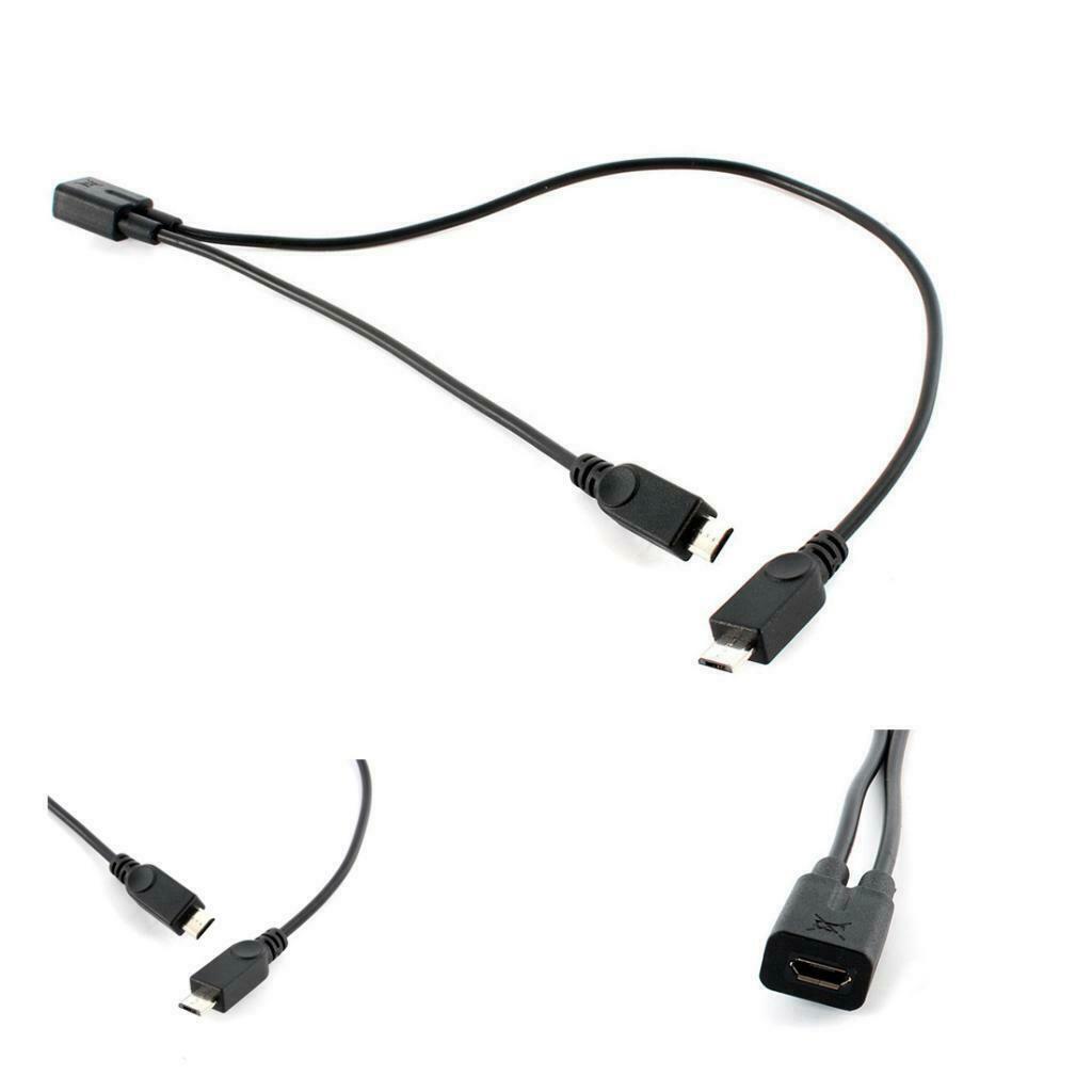 Micro USB Data Charge Extension Cable Y Splitter Female to 2 Male Adaptor