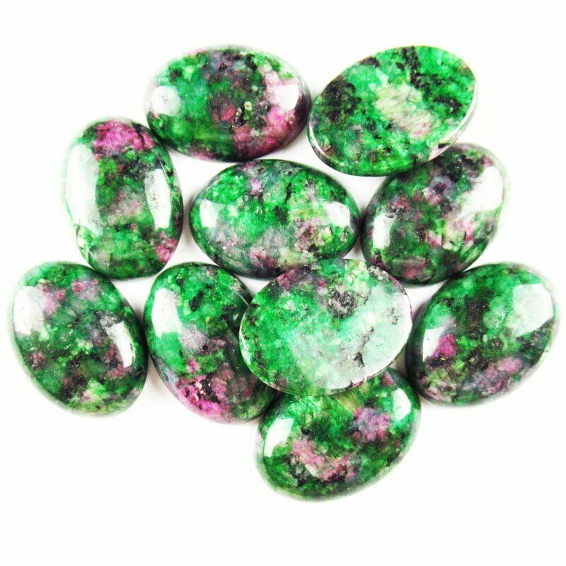 8pcs 25x18x6mm Natural Ruby in Fuchsite Oval Cab Cabochon 35g A-256JM