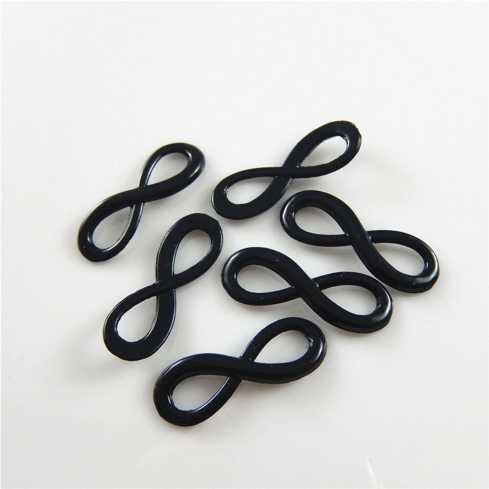 40pcs Electroplated Black Alloy Infinity Charms Pendant Connectors Jewelry 37795