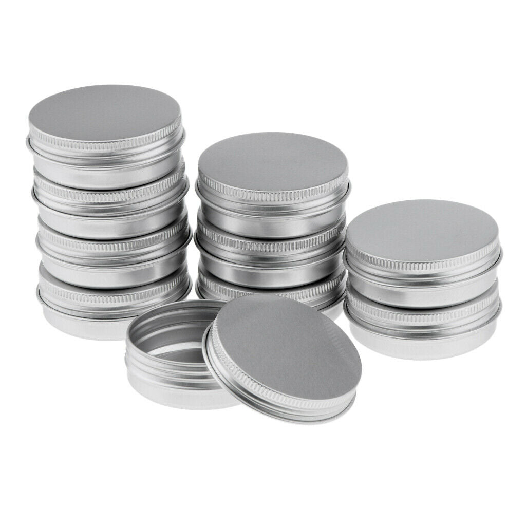 10x Empty Aluminum Tins Cans with Screw Lids Candy Box Container   40g