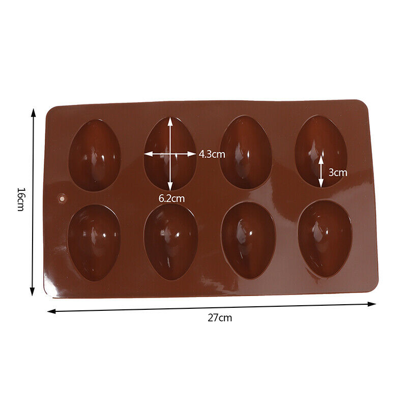 DIY 8 Eggs Shaped Easter Eggs Silicone Baking Mold Pastry Chocolate Puddi.l8