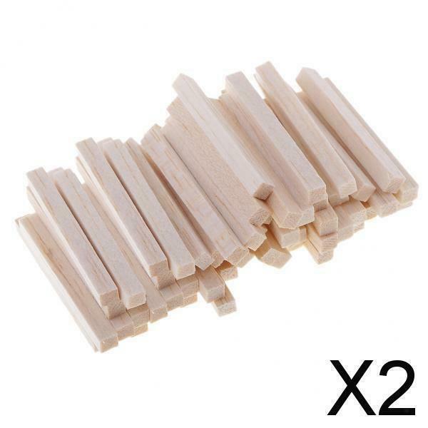 2X Balsa Wood Blocks DIY Modelling Craft Wood Working Materials 60pcs 5x5x50mm