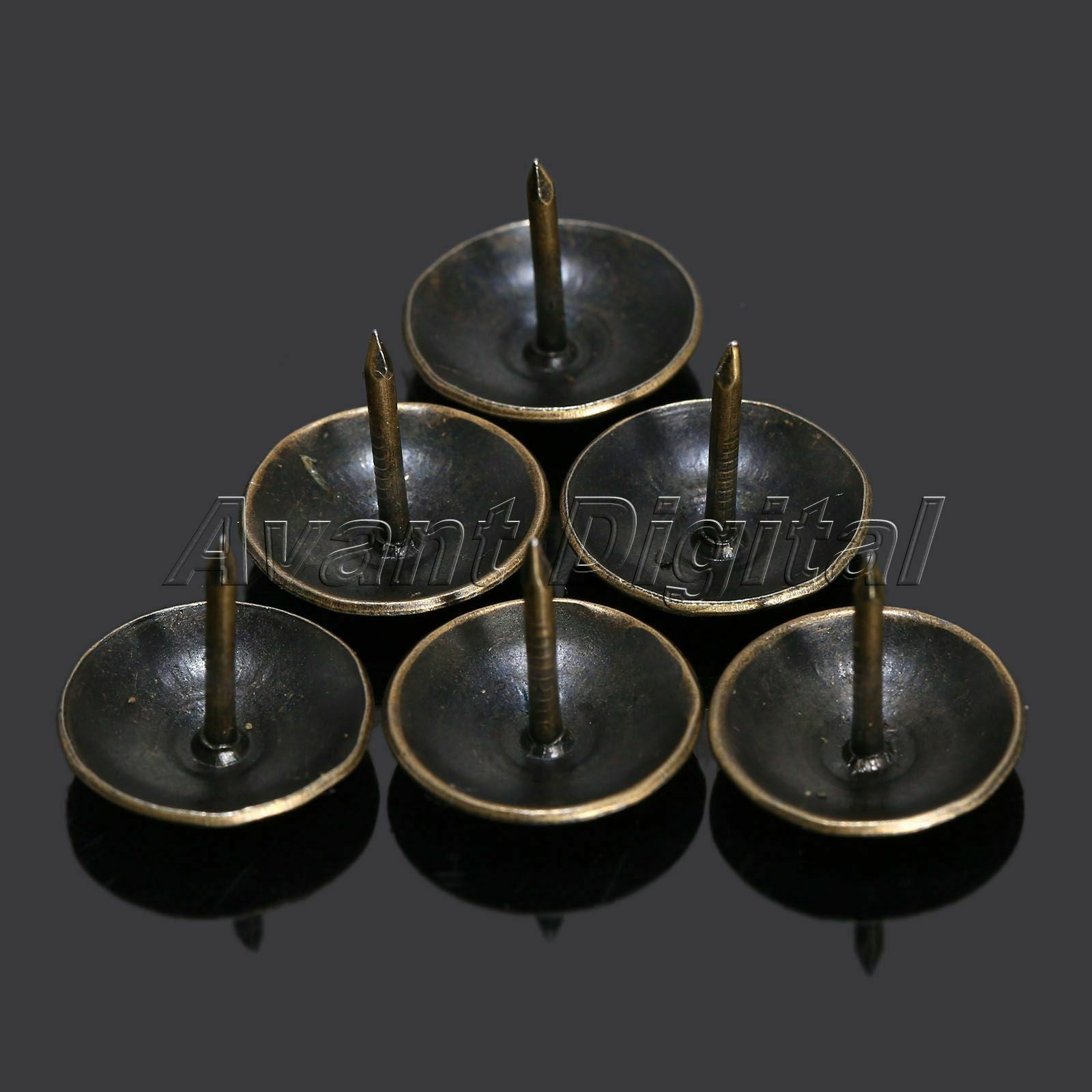 100Pcs Elegant Bronze Upholstery Nails Tacks Studs Ancient Style Furniture fix