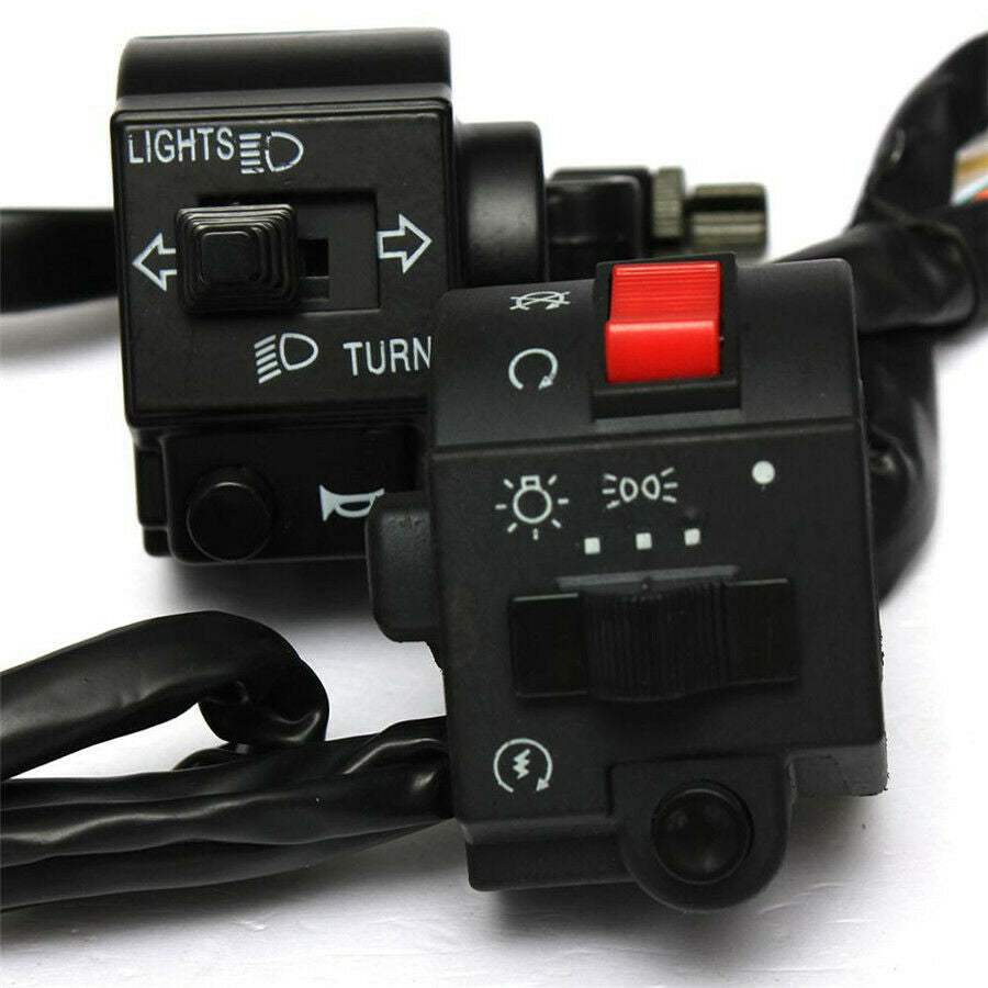1 Pair 7/8" 22mm Motorcycle Handlebar Horn Turn Signal Electrical Start Switch