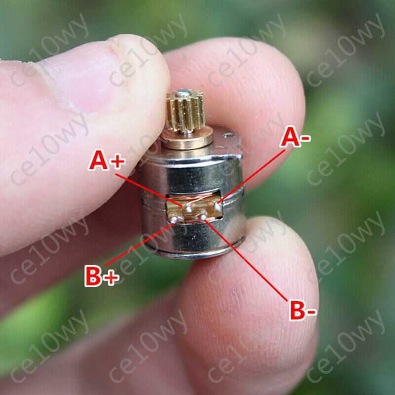 2x 10mm Stepper Motor 2 phase 4 wire Mini Electric Motor with 0.25M 13T Gear DIY
