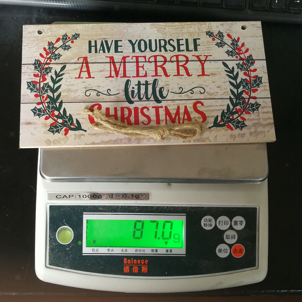 Wooden Plaque Rustic Style Merry Christmas Holidays Greetings Celebrate Sign