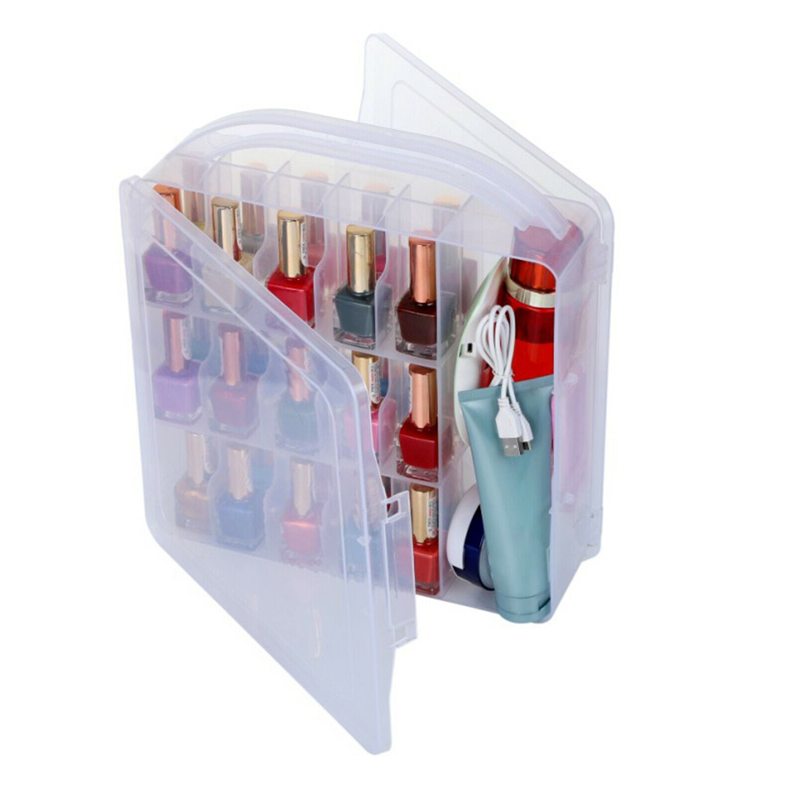 Multi-function Nail Polish Case Storage Caddy for 30 Bottles Dust-proof