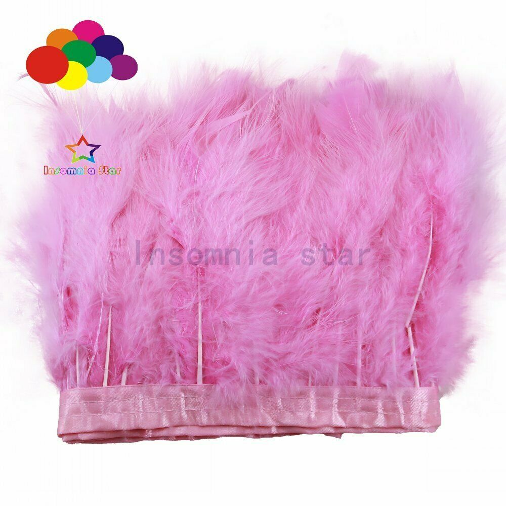 2 Meter Turkey Marabou Feather Ribbon Trimming Trim Fringe For Dress pink purple