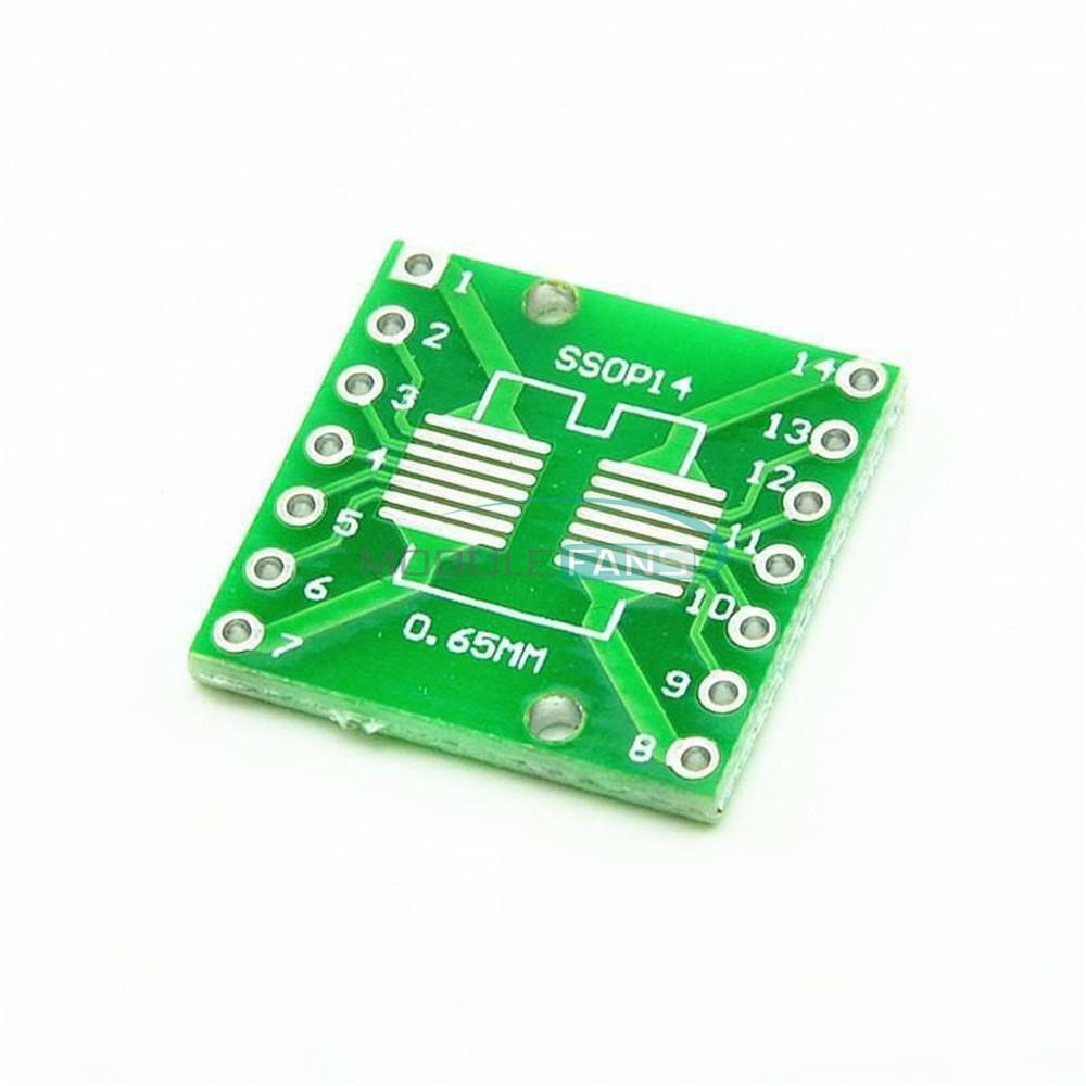 20PCS SOP14 SSOP14 TSSOP14 to DIP14 PCB SMD DIP/Adapter plate Pitch 1.27/0.65mm
