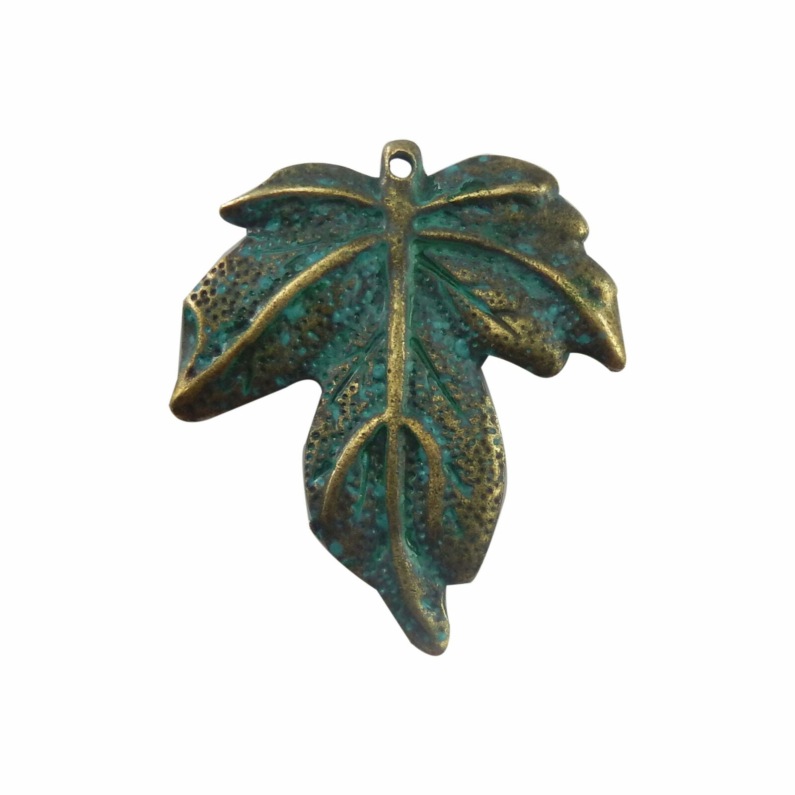 10 pcs Antiqued Zinc Alloy Green Maple Leaf Charms Pendant Findings 65x48mm