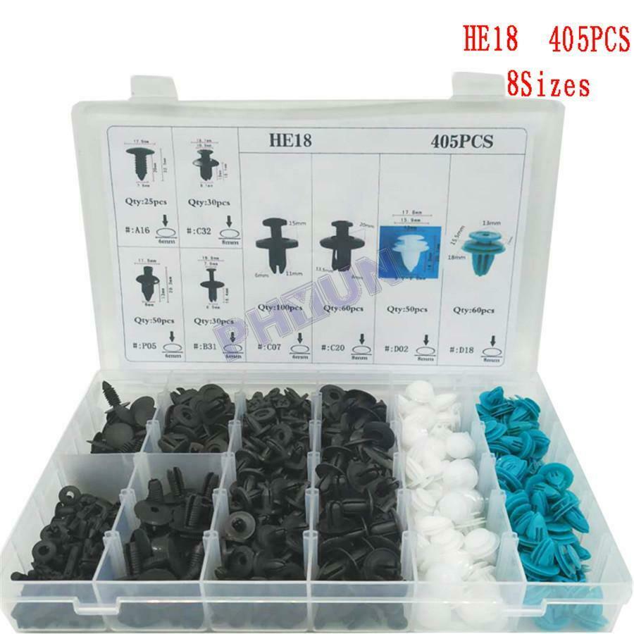 405x Plastics Rivets Fastener Push Pin Clips For Car Truck Fender Bumper Panel