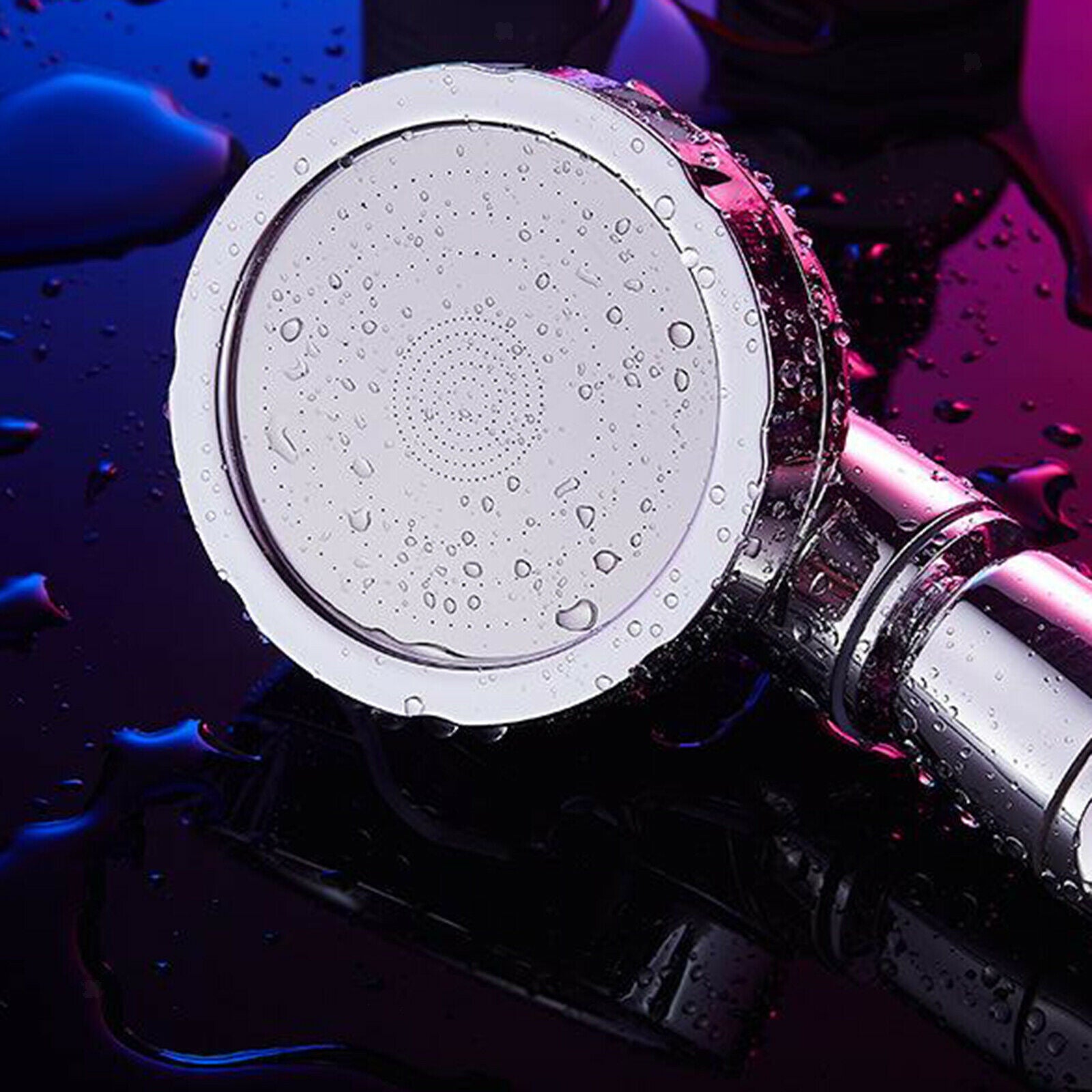 Bathroom High Pressure Spa Fixed Showerhead 360 Rotation One-button Switch