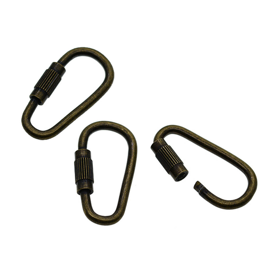20pcs Steel Camping Screw Lock Screw Buckle Carabiner Quick Open Key Chain