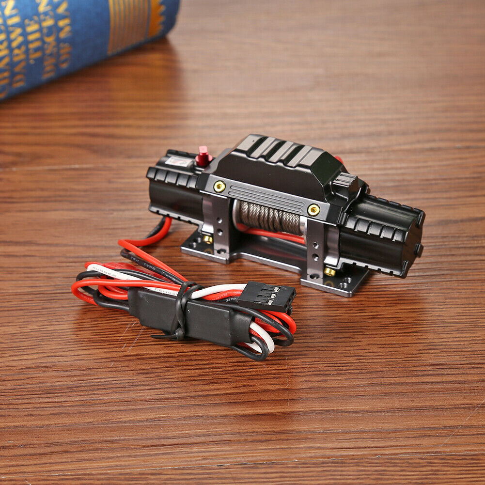 RC Car Double Motor Winch w/Remote Control Wire Switch for 1/8 RC Crawler