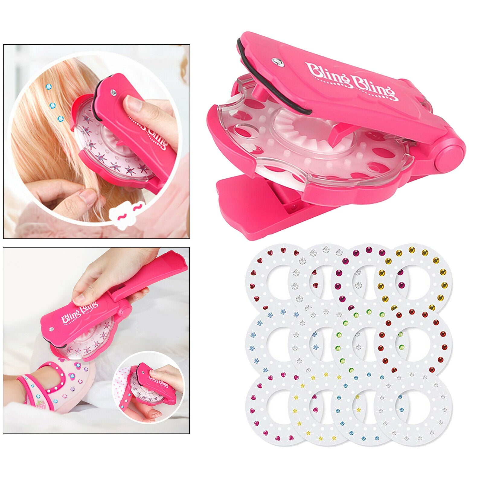 Bling Diamond Hair Sparkle Stapler Machine Set Gems for Shirt Decor Gift