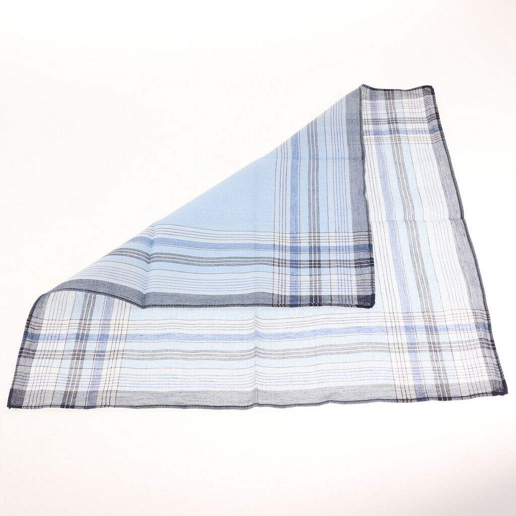Pack of 10 Mixed Soft 100% Cotton Handkerchiefs Plaid Hankies Pocket Square