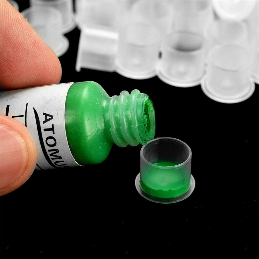 100Pcs Disposable Tattoo Microblading Eyelash Extension Ink Glue Cups Caps