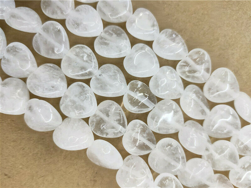 1 Strand 14x14x6mm White Cherry Quartz Love Heart Spacer Loose Beads 15.5" HH63