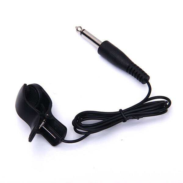 Guitar Acoustic Pickup Clip On Piezo Contact Microphone Violin Cello W/ 35" Cord