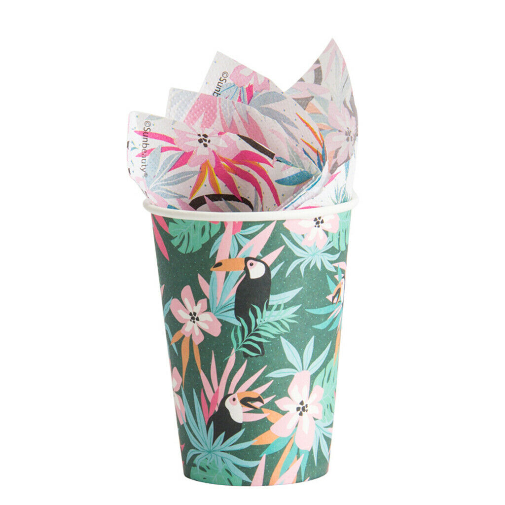 12pcs Paper Cup Summer Animal Series for Birthday Party Jungle Themed Party