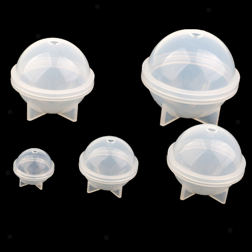 5 Sets Sphere Crystal Silicone Jewelry Making Mold DIY Dried Flower Ornament