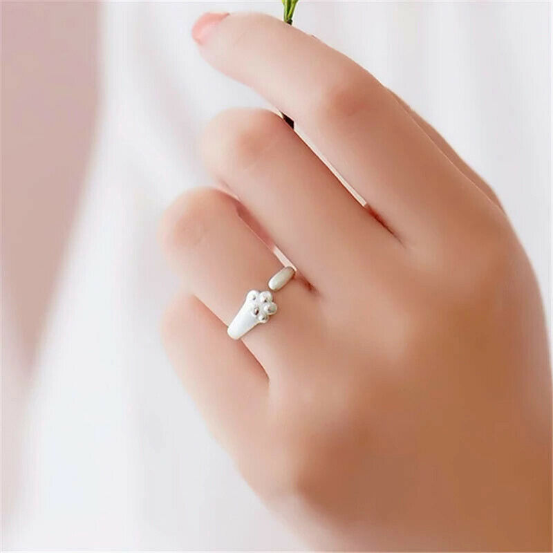 Frosted Style Cat Claw Adjustable Ring Fashion Jewelry Opening Rin.l8