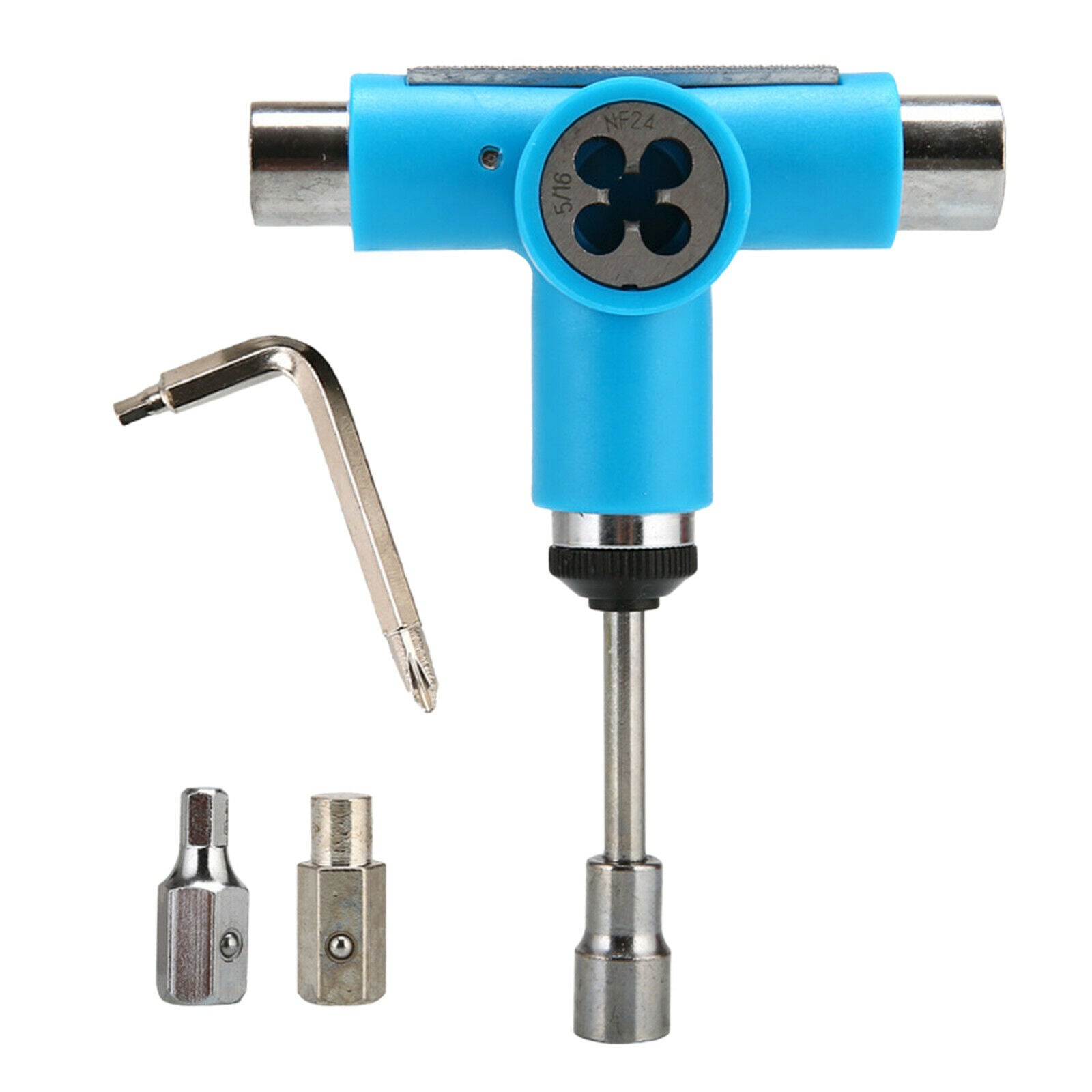 Skateboard Roller Skate Longboard T Tool Wrench Spanner Screwdriver Blue
