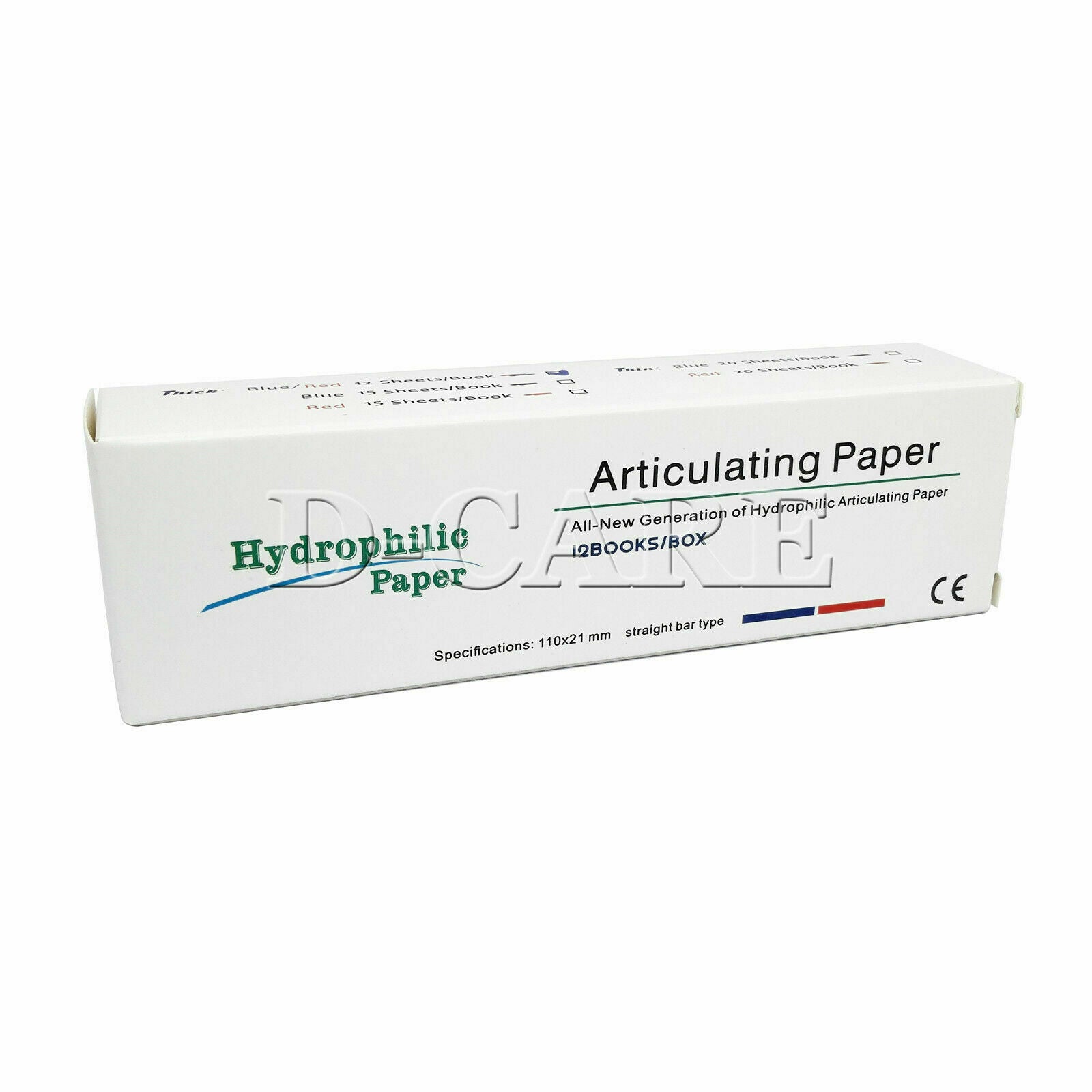 Dental Hydrophilic Paper Articulating paper 60Books Straight bar type 110*21mm