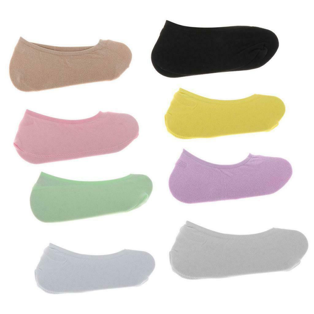 10 Pairs Women No Show Socks Non Slip Low Cut Cotton Boat Socks  Green