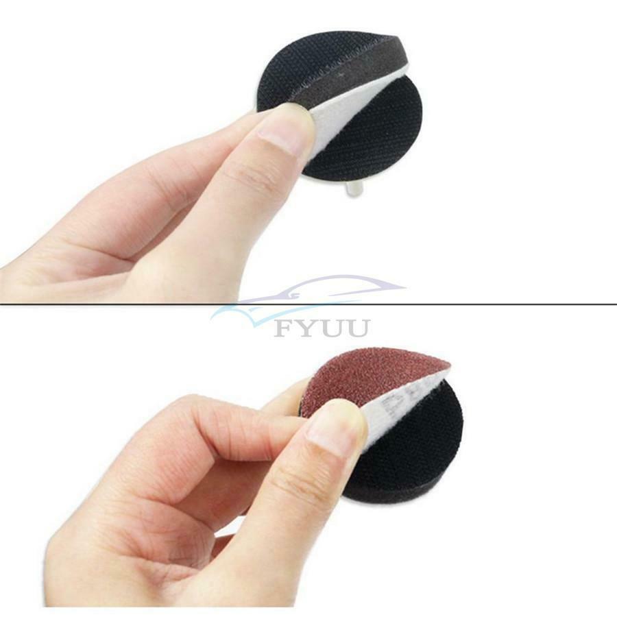 100x 2'' Sand Disc Sandpaper Hook and Loop Sander + Backing Plate + M6 Drill Bit